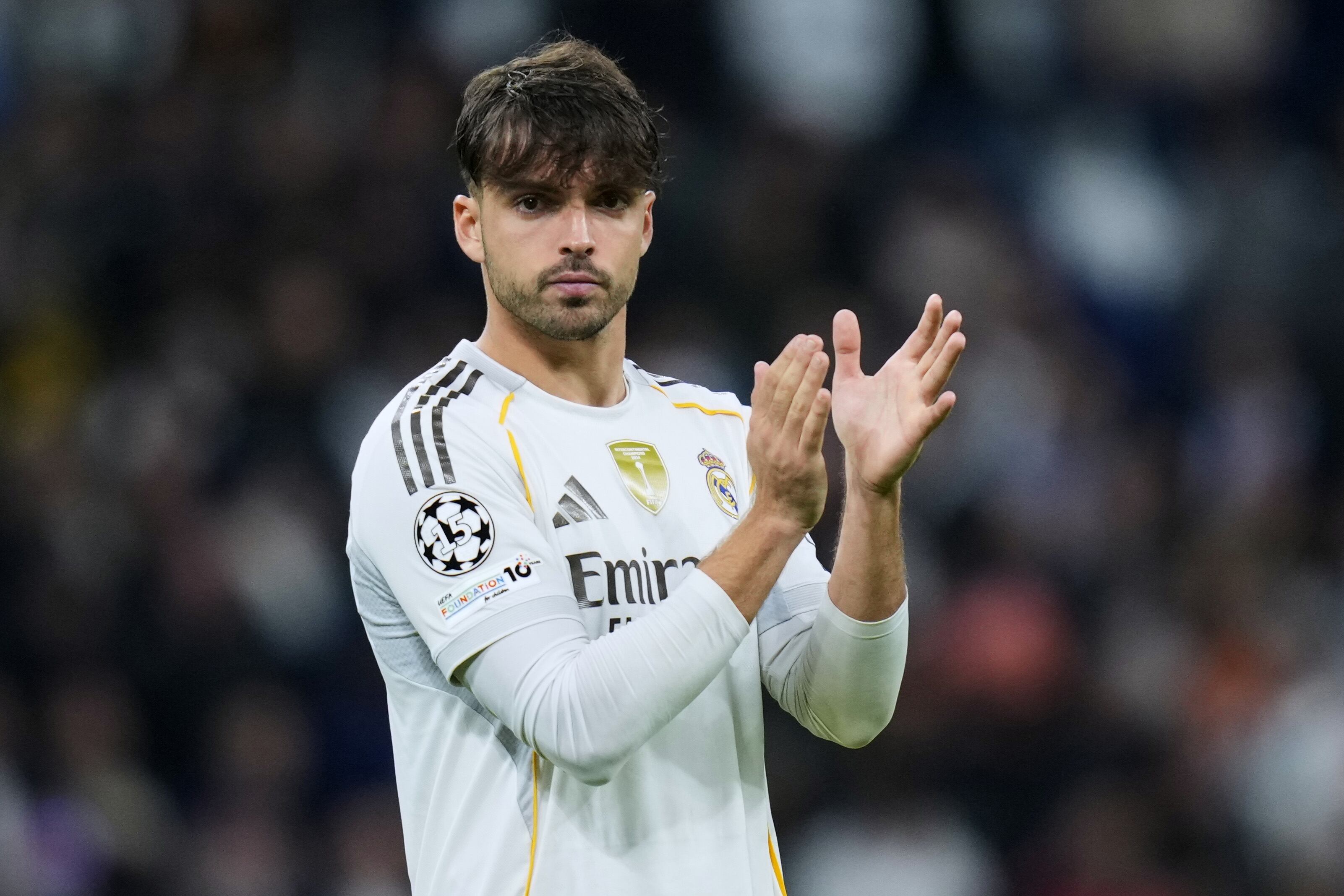 Raúl Asencio, en el Real Madrid-Manchester City de Champions League
