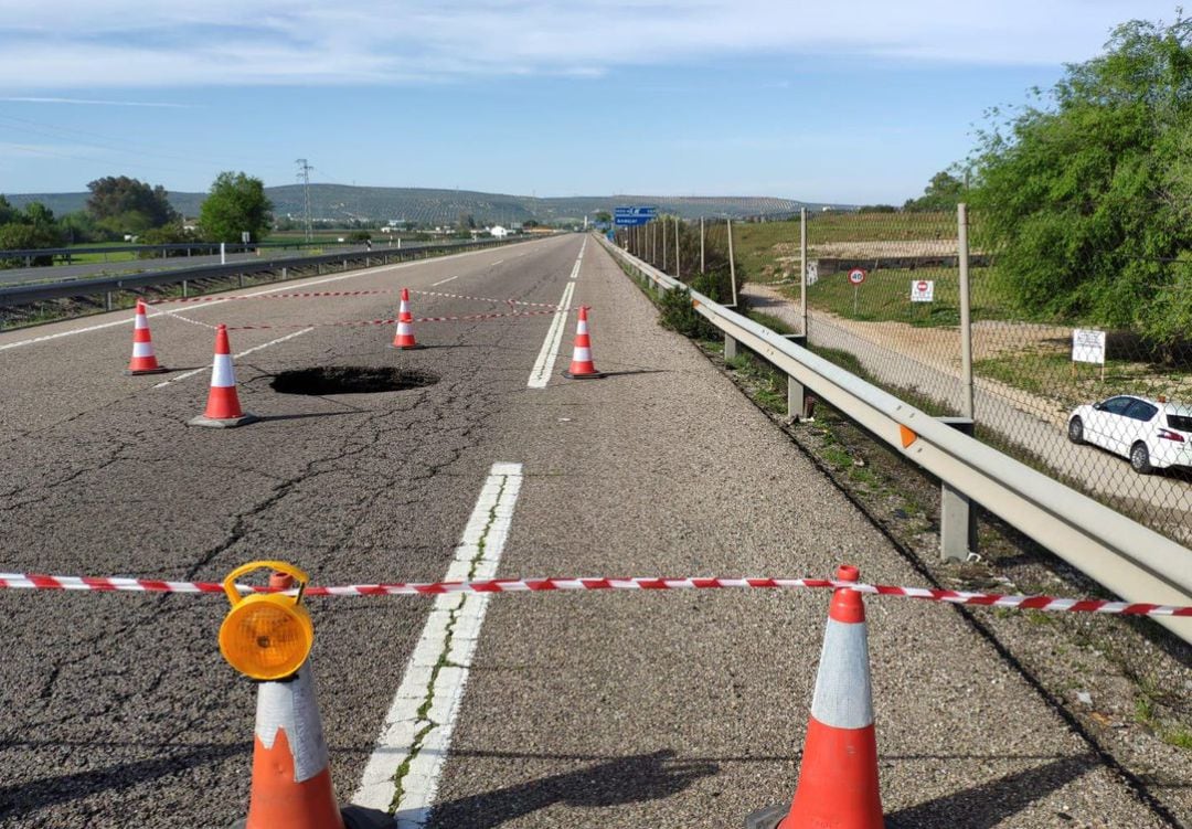 Socacón en la A4 a la altura de Andújar.