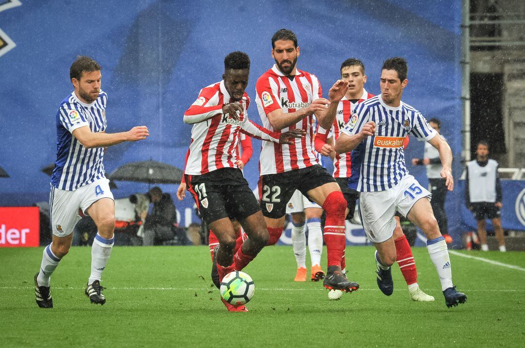 Foto del último derbi en Anoeta.