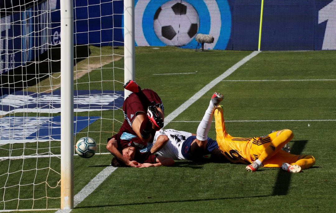 Momento del gol de Enric Gallego