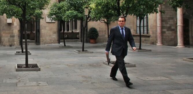 El President Mas, al Pati dels Tarongers del Palau de la Generalitat