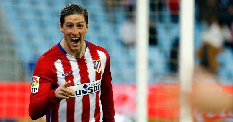 Fernando Torres celebra un tanto en un su segunda etapa en el Atlético de Madrid.