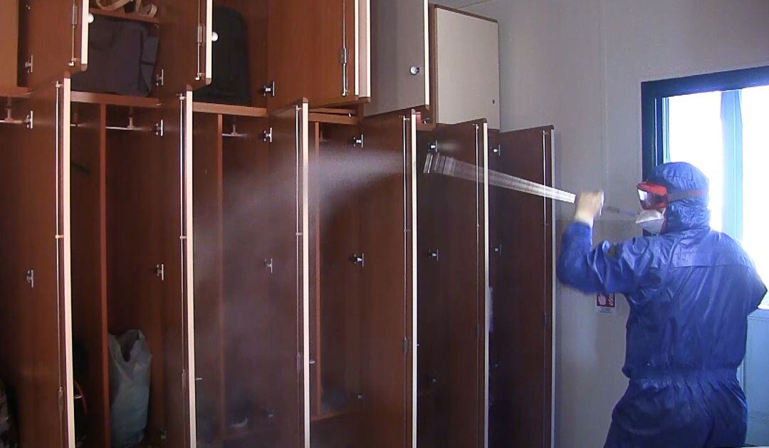 Desinfección de Covid-19 (imagen de archivo)