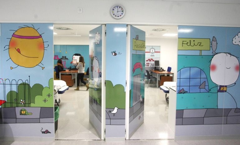 Zona de pediatría en una hospital vallisoletano