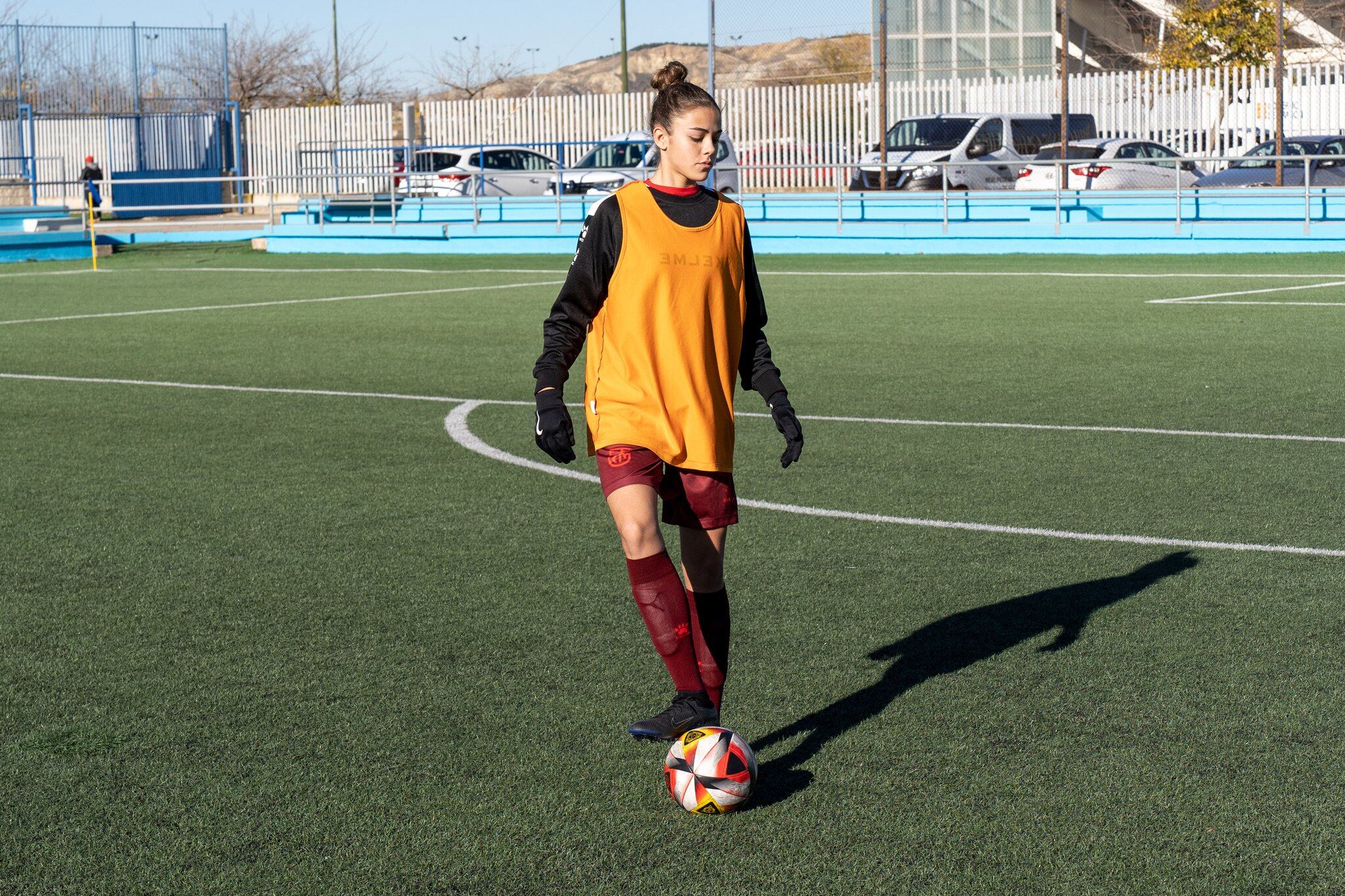 Carla Castiñeyras en un entrenamiento con la selección regional