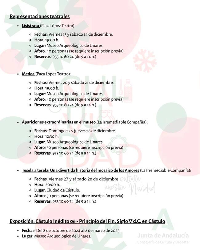 Programación navideña en Cástulo