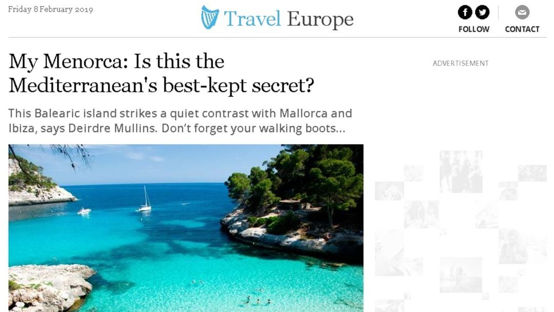 The Independent señala Menorca como el secreto mejor guardado del Mediterráneo.