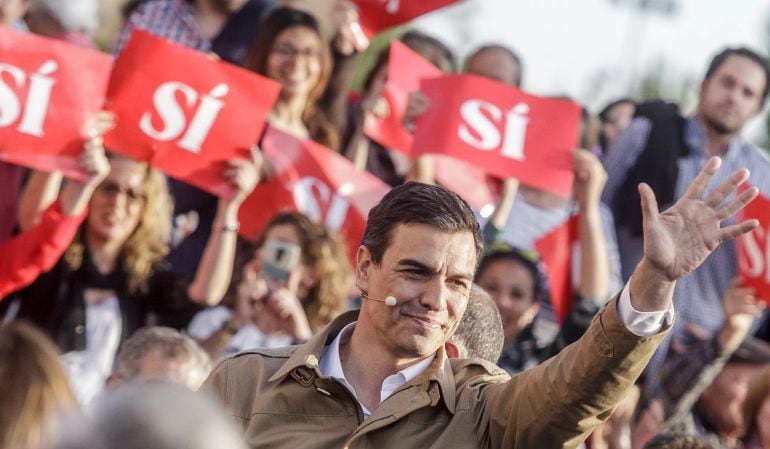 El candidato a la Presidencia del Gobierno por el PSOE, Pedro Sánchez.