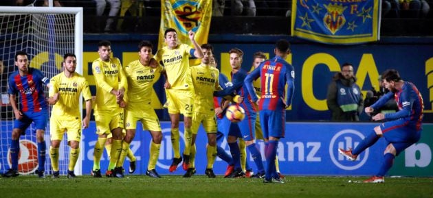 El lanzamiento de Messi que supuso el gol del empate del Barcelona en Villarreal.