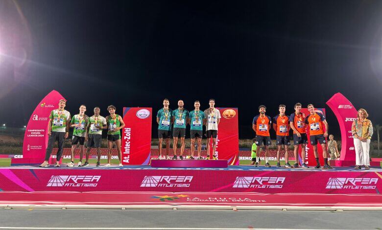 Podio en el Campeonato de España de Atletismo de la carrera de relevos 4x400m con Manu Guijarro como campeón