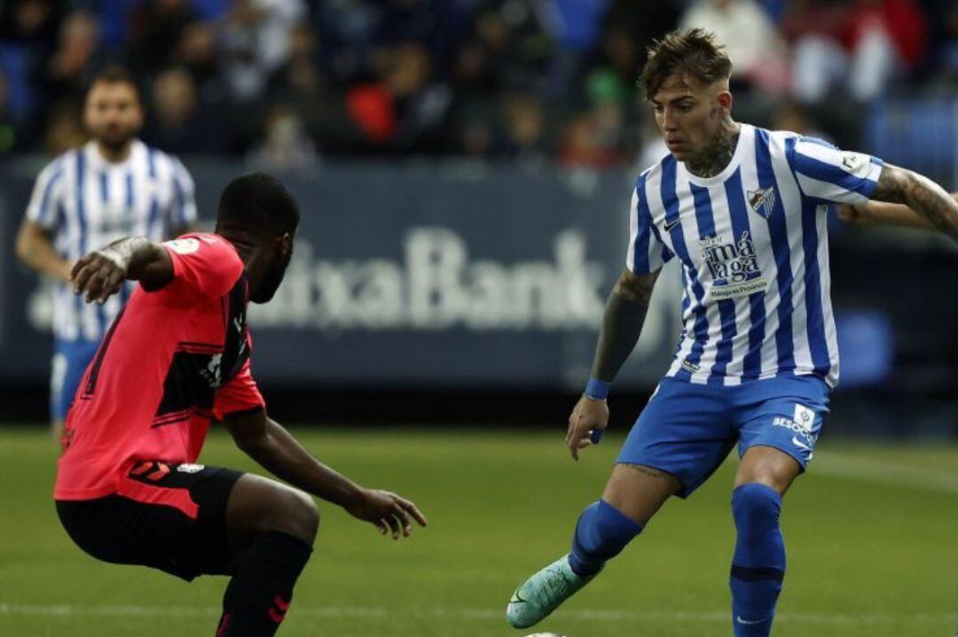 Un lance del partido jugado en La Rosaleda