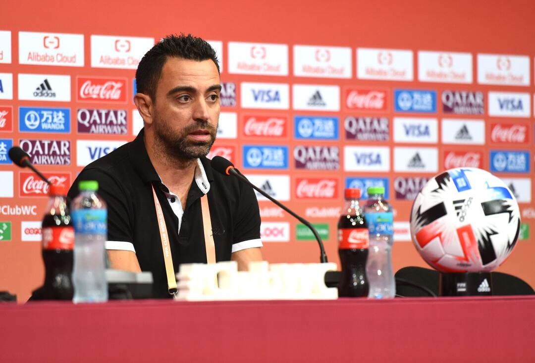 Xavi Hernández en la conferencia de prensa previa al partido del Monterrey