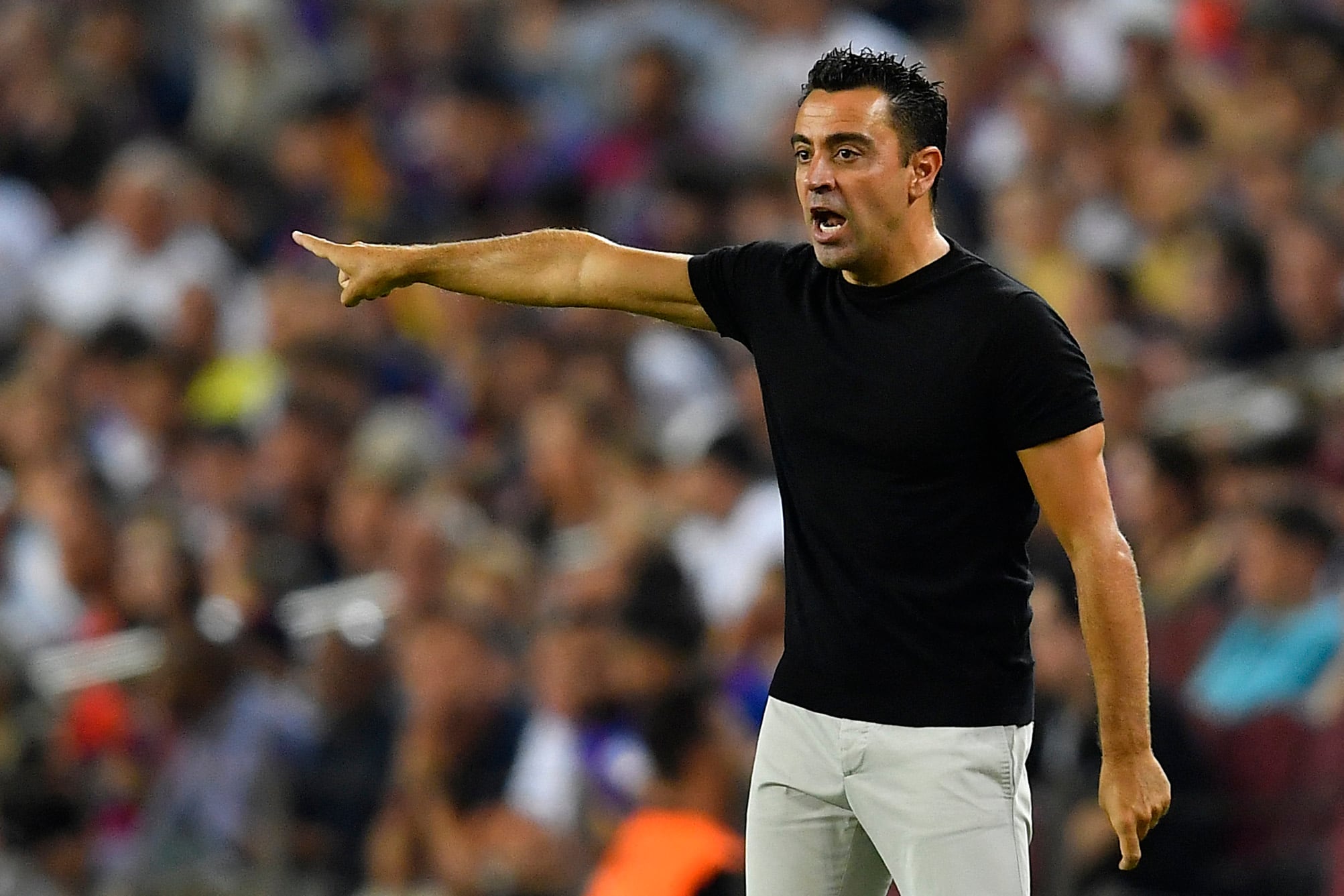 Xavi, durante el FC Barcelona-Rayo Vallecano