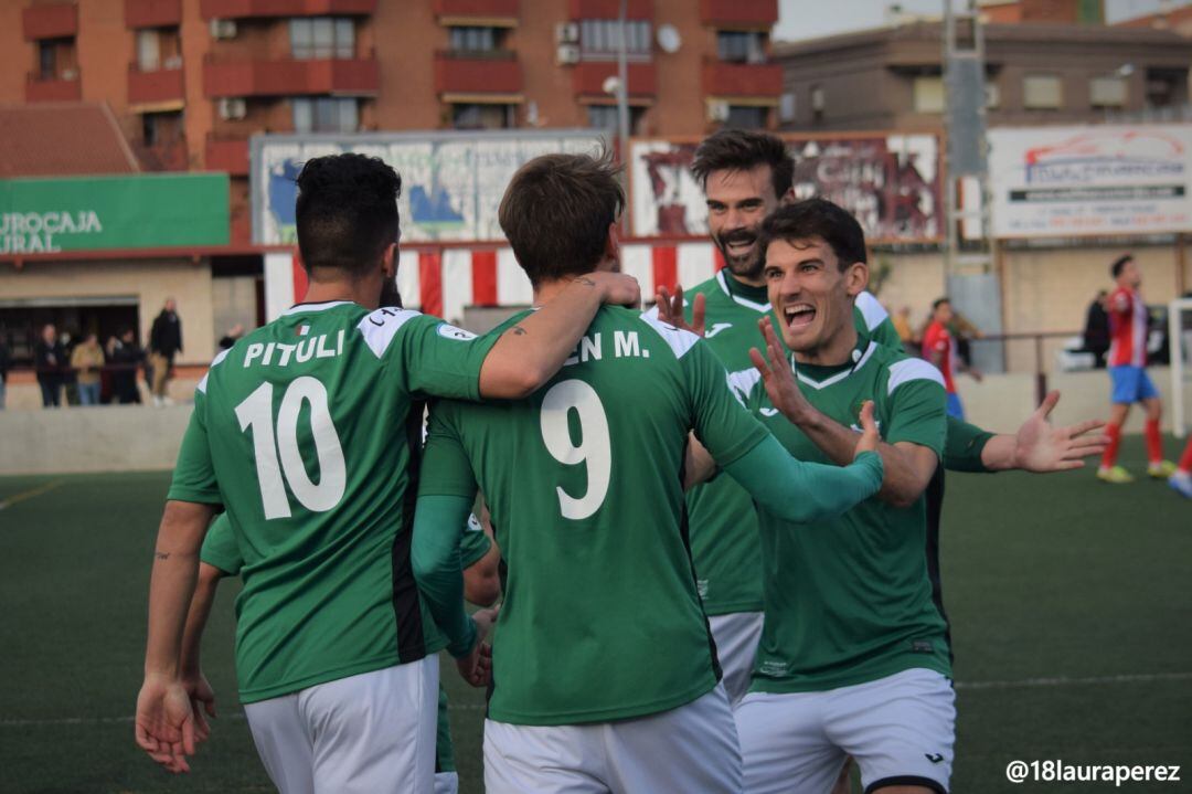 Jugadores del Toledo celebran un gol esta temporada