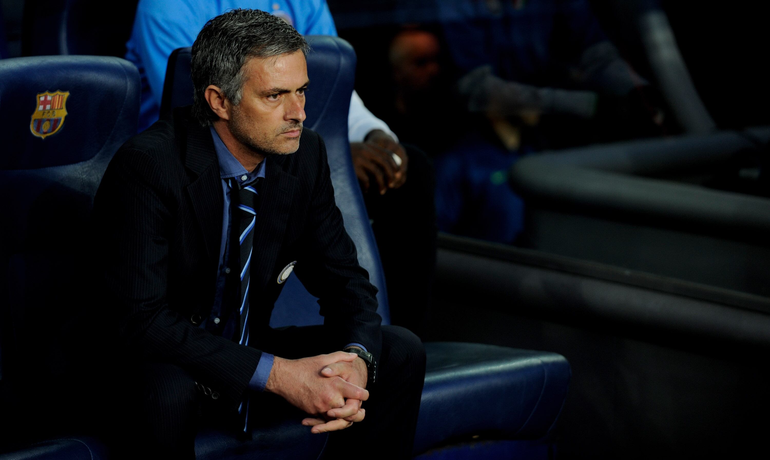 Jose Mourinho como técnico del Inter de Milán en el Camp Nou.