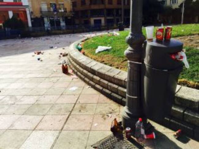 Así amaneció la Plaza de San Atón.
