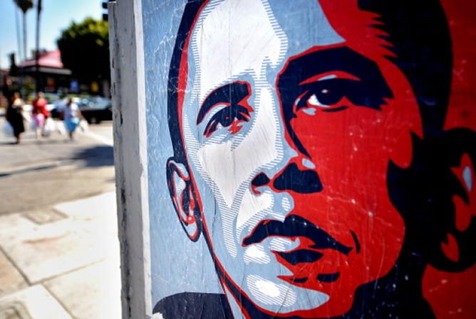 Cartel electoral del candidato Barack Obama en Los Ángeles