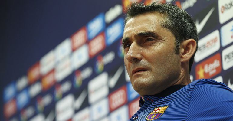 Ernesto Valverde, durante la rueda de prensa previa al duelo ante el Málaga