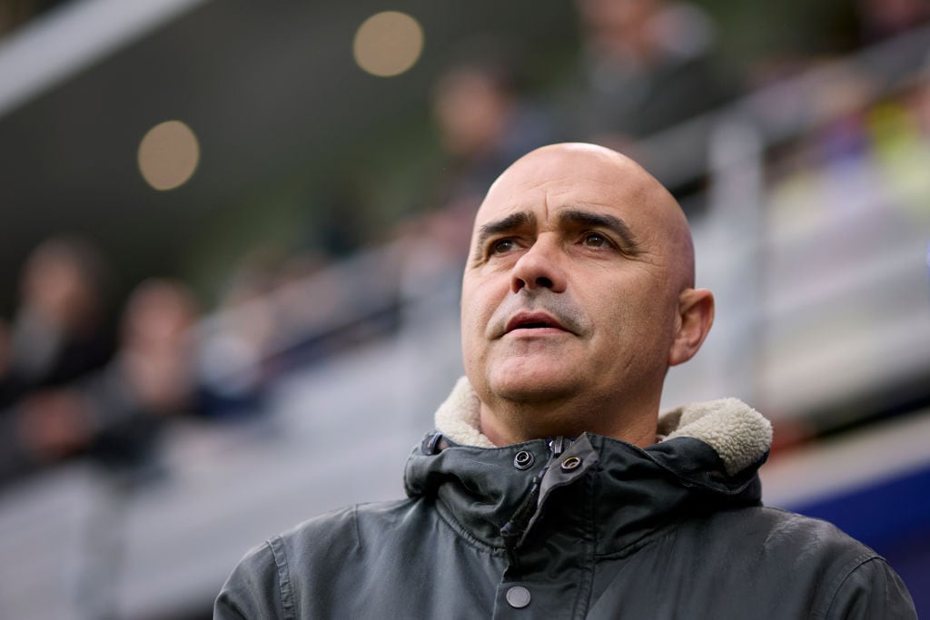 EIBAR, SPAIN - FEBRUARY 02: Oscar Gilsanz, head coach of Deportivo de la Coruña, looks on prior to the Liga Hypermotion V match between SD Eibar and RC Deportivo de la Coruña at Ipurua Municipal Stadium on February 02, 2025 in Eibar, Spain. (Photo by Ion Alcoba Beitia/Getty Images)