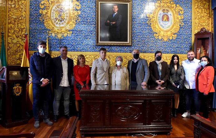 Leiva durante su recepción en el Ayuntamiento