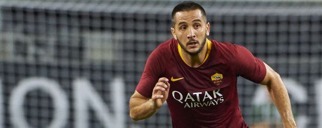 Manolas, durante un partido con la Roma