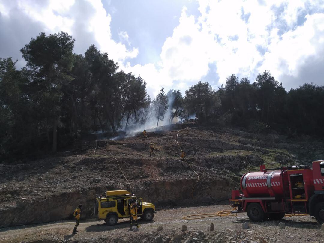 Imagen del la zona afectada por el fuego. 
