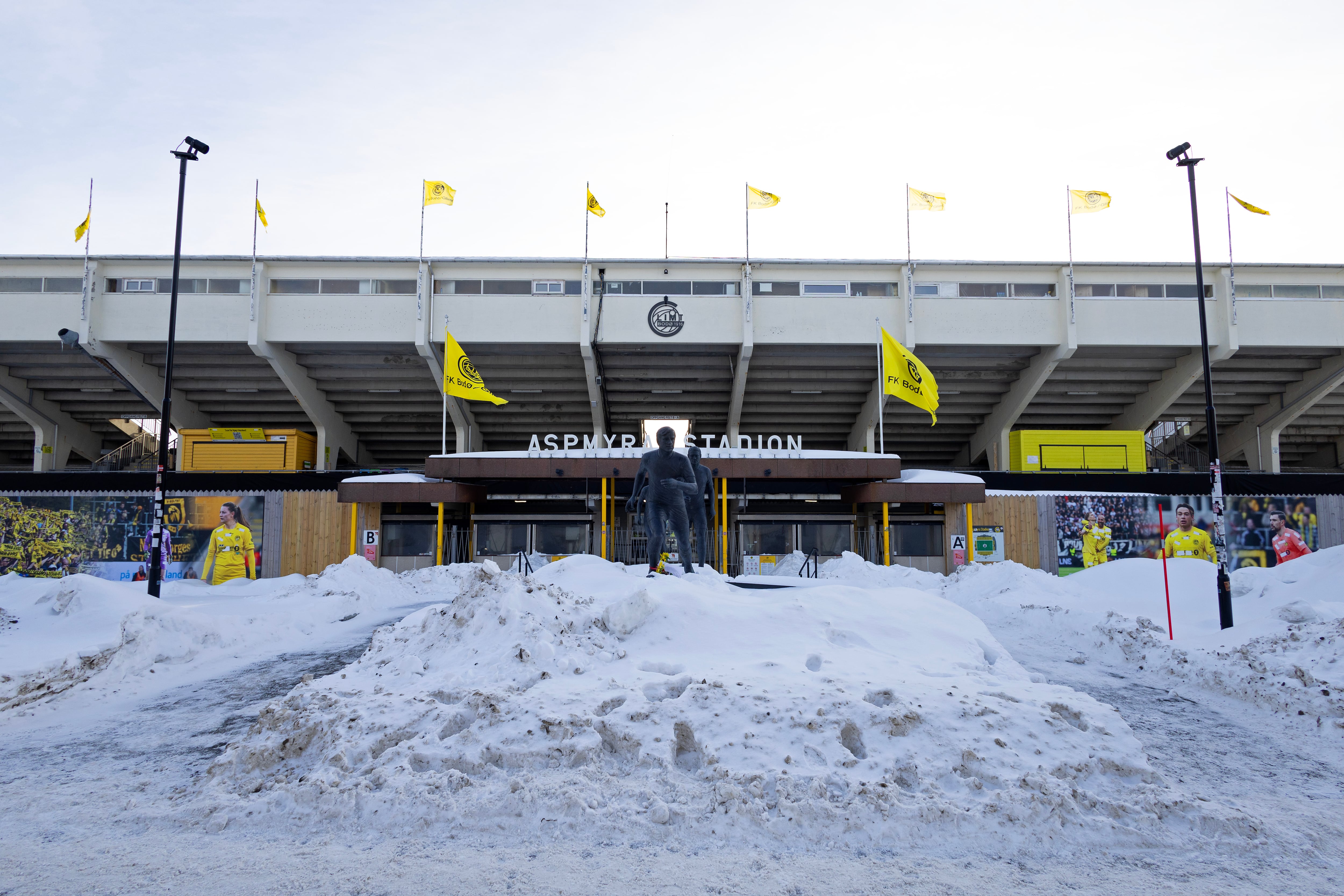 Aledaños del Aspmyra Stadion en la previa del Bodo/Glimt-Inter de Milán de Champions
