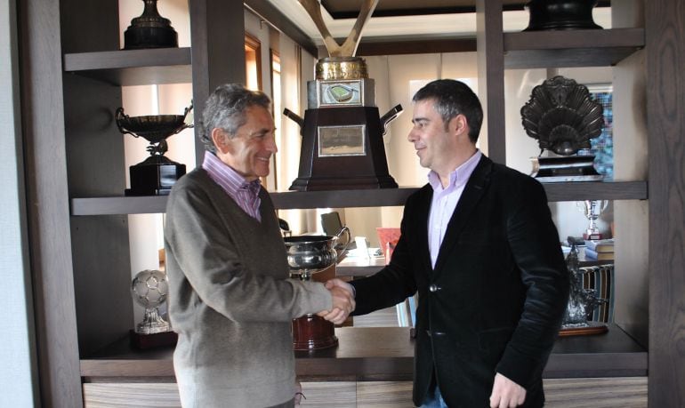 El presidente del Celta, Carlos Mouriño con Carlos Bermúdez