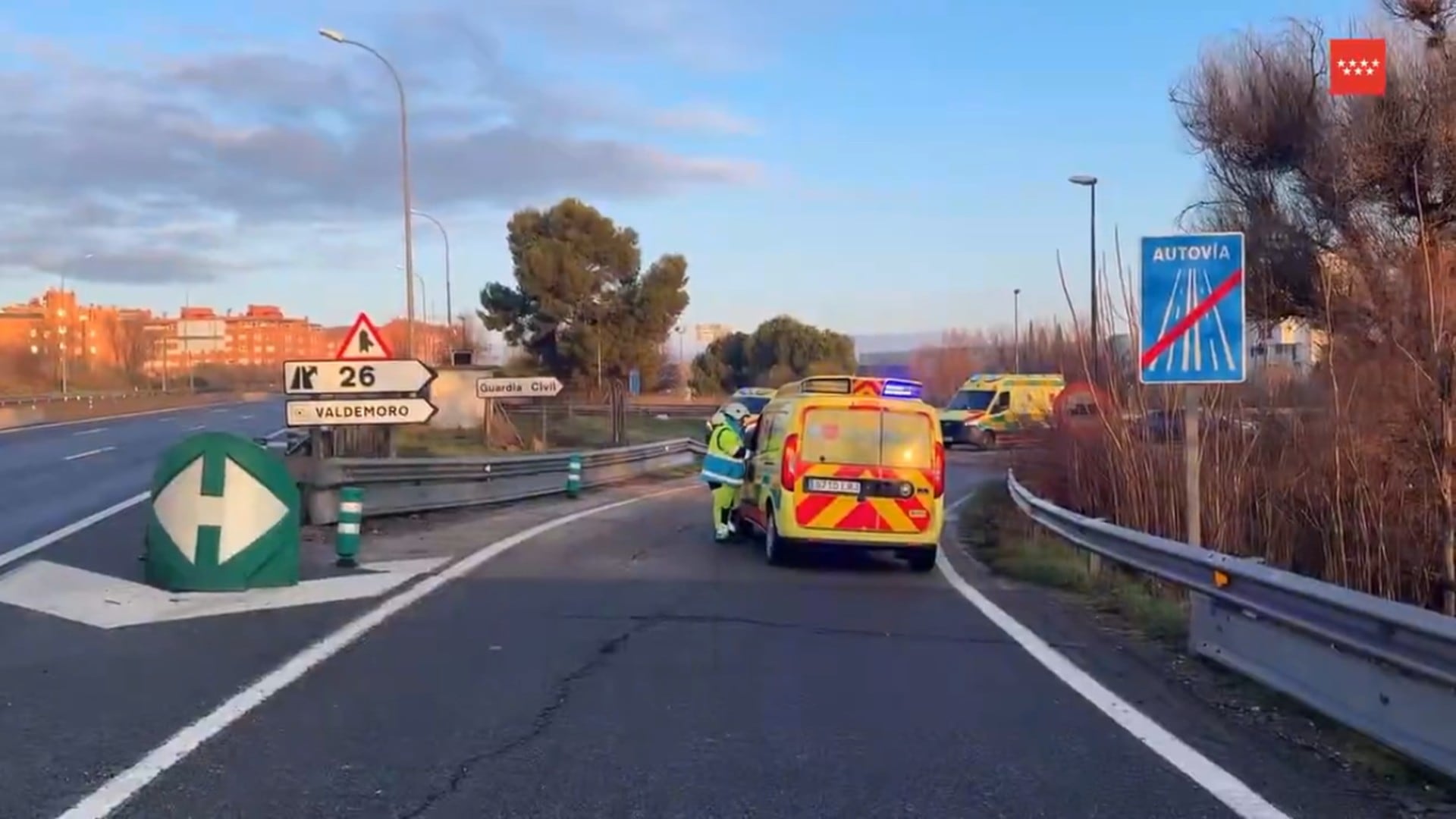 Los servicios sanitarios trabajando en la zona
