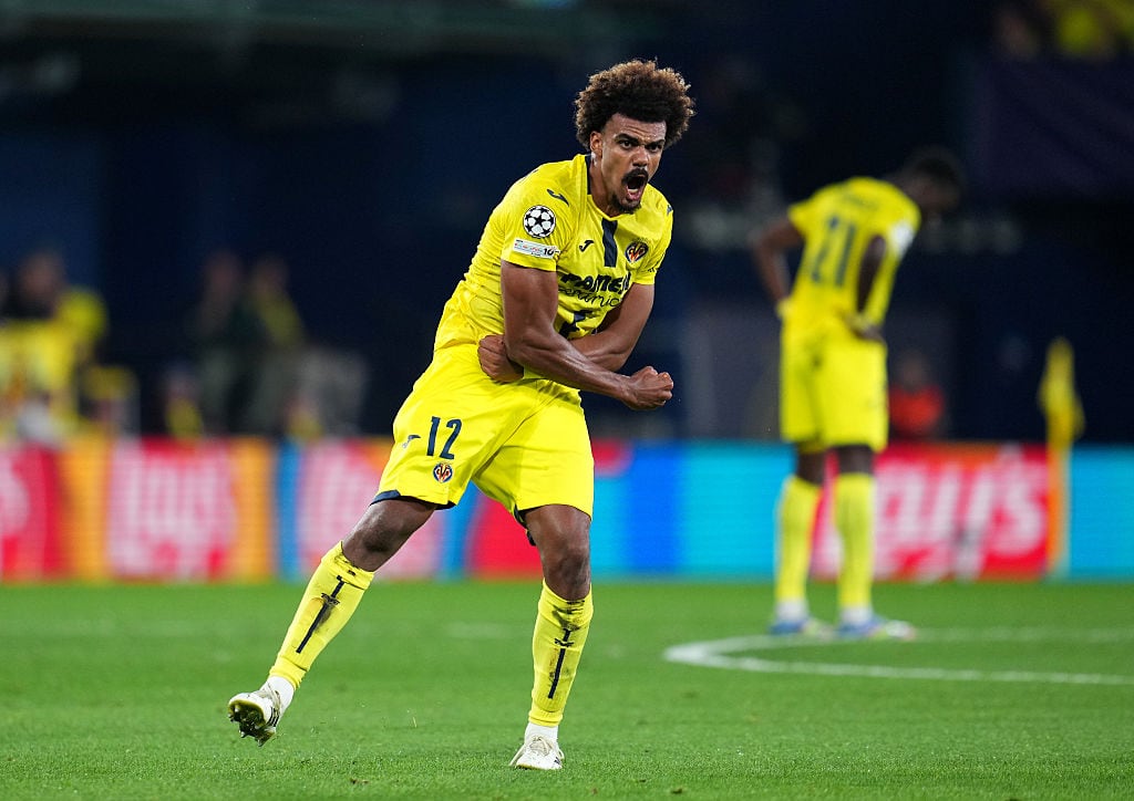 Renato Veiga celebra el gol del empate en el Villarreal - Juventus