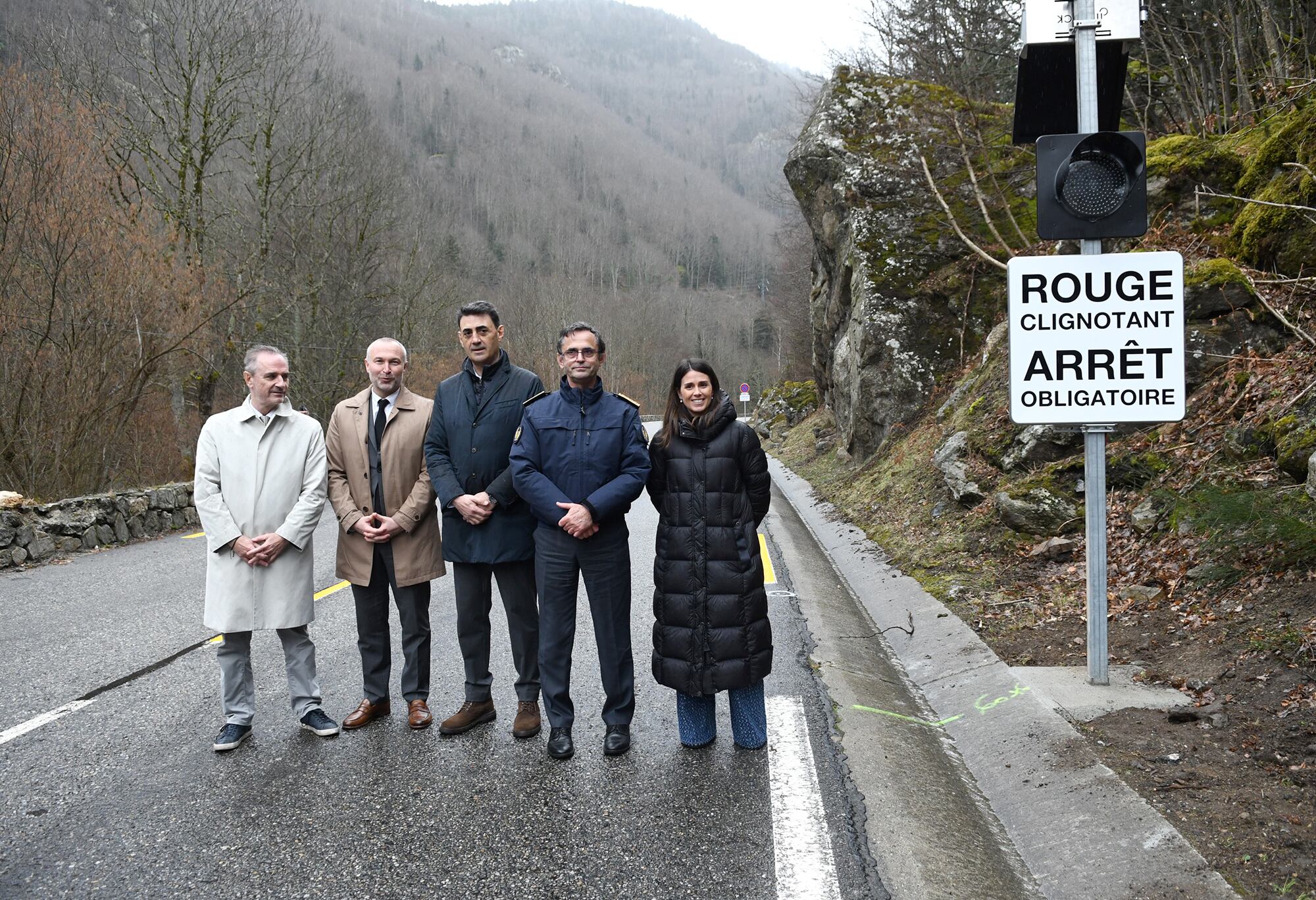 Les autoritats andorranes i franceses al punt de l'RN20 reobert aquest matí