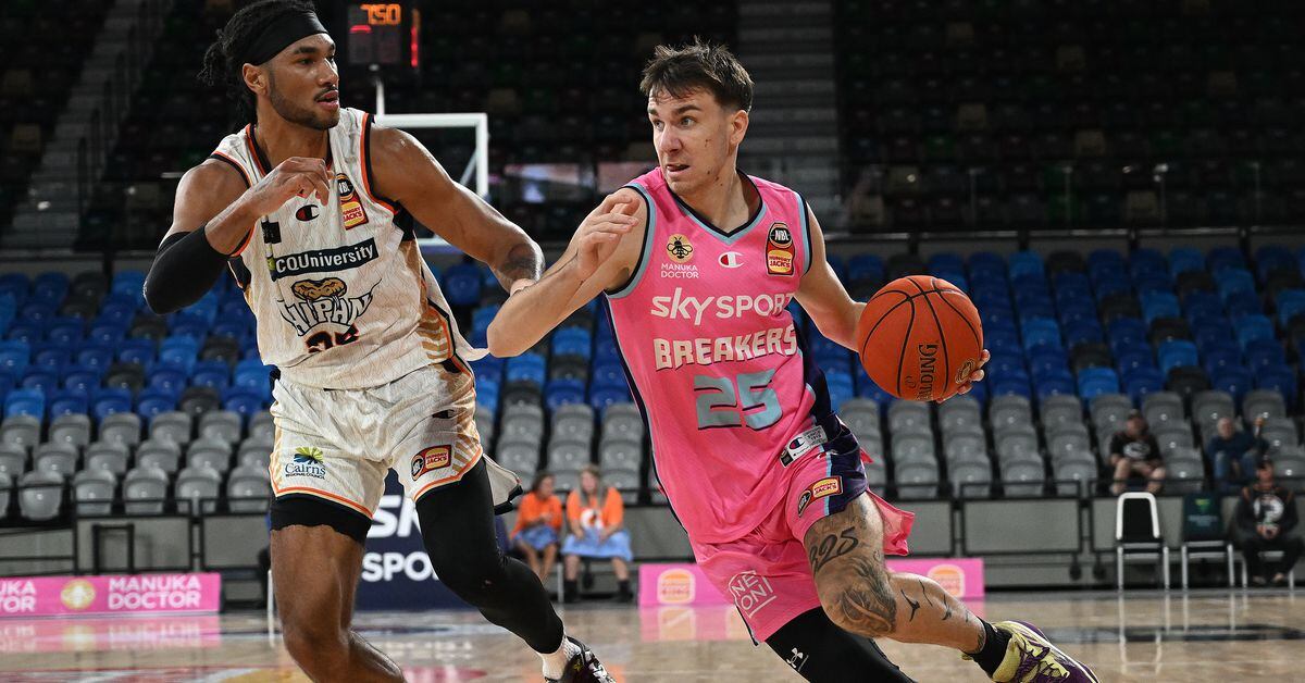 Hugo Besson, durante un partido con los Breakers de Nueva Zelanda.