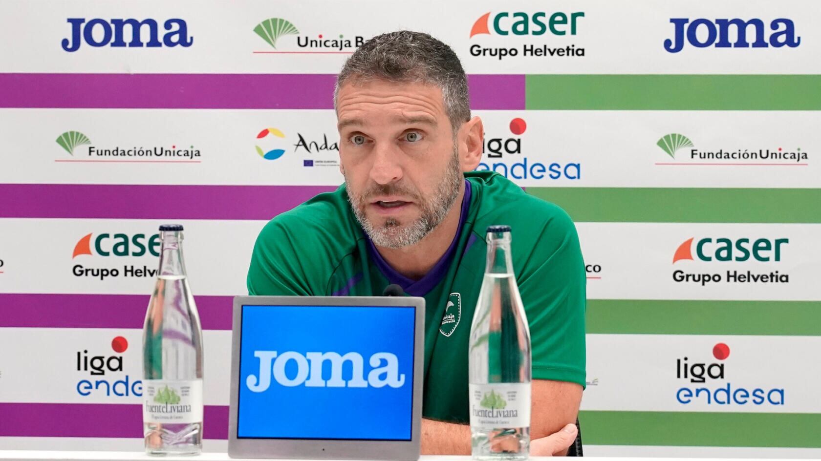 Ibon Navarro, en la sala de prensa del Martín Carpena