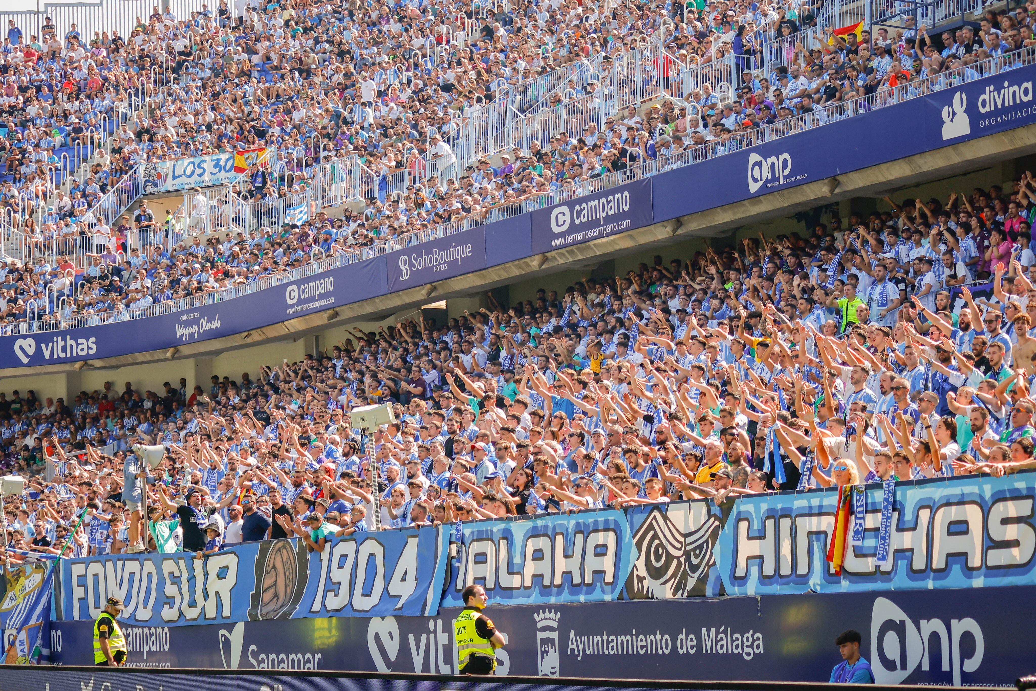 Imagen del fondo sur de La Rosaleda