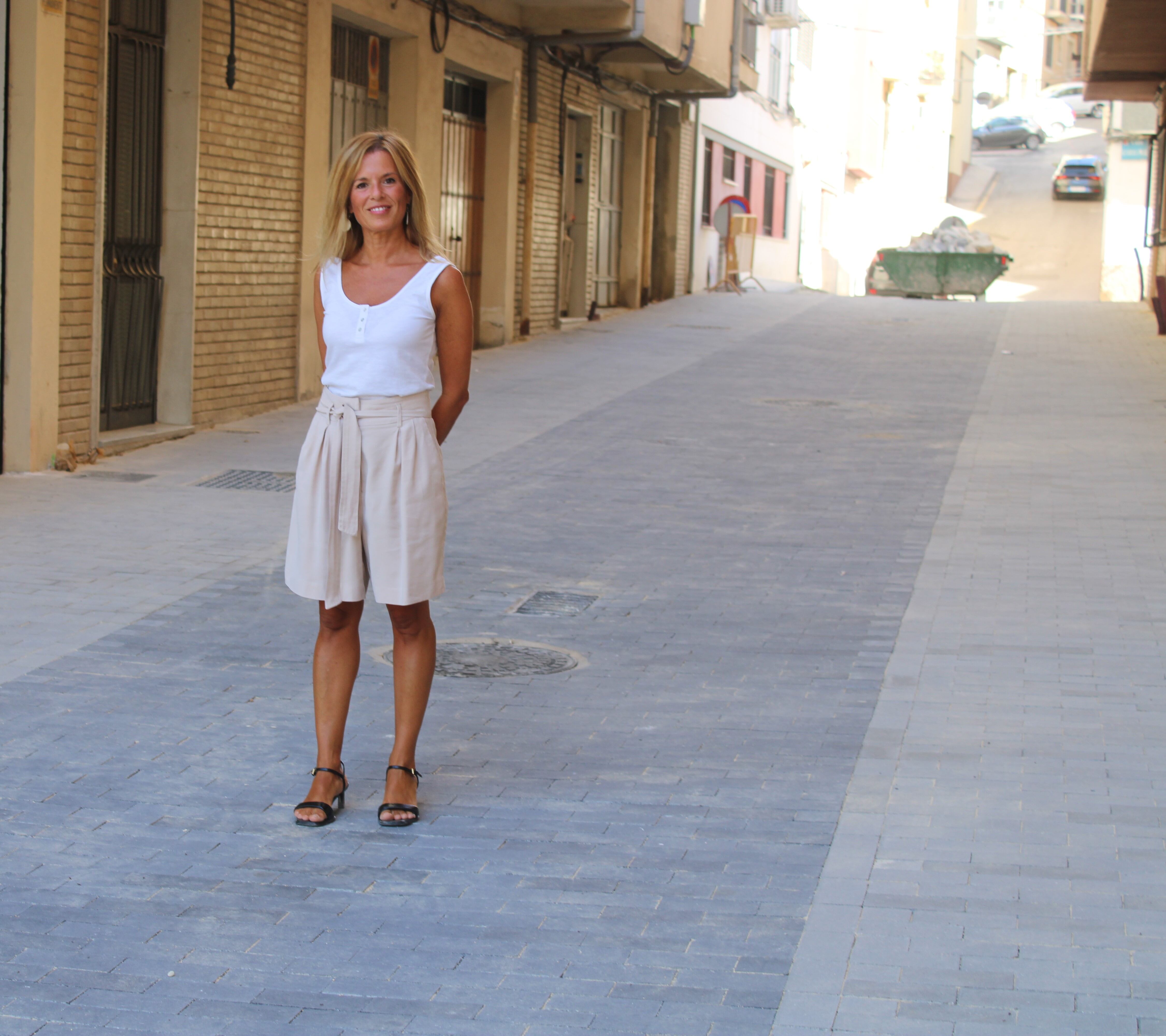 La concejala de Urbanismo y Obras, María del Carmen García, visita la intervención en el barrio Vistalegre en Úbeda