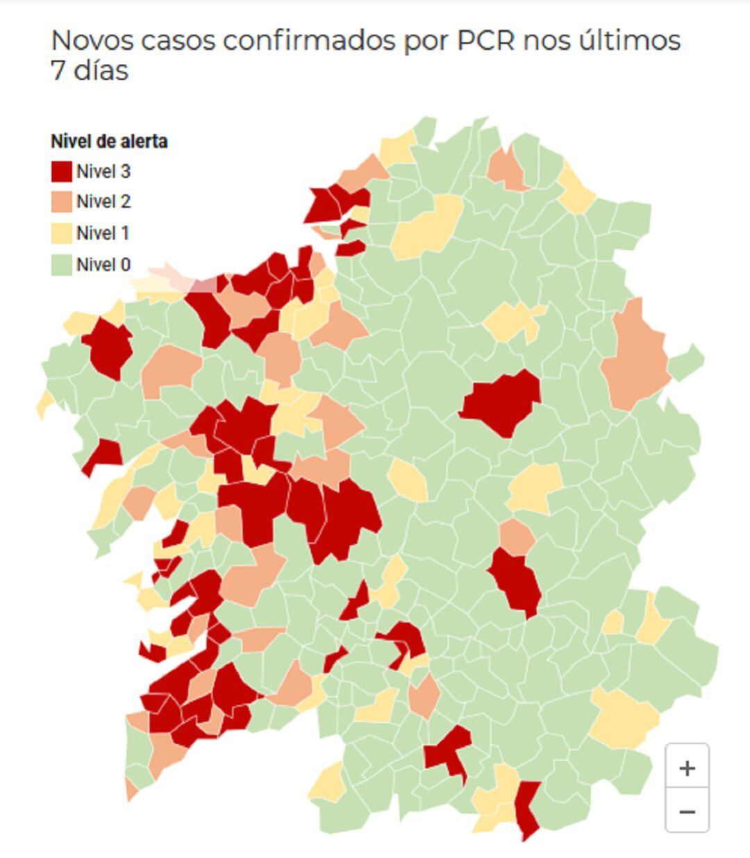 Ourense suma ocho concellos en alerta roja y nueve más en amarilla