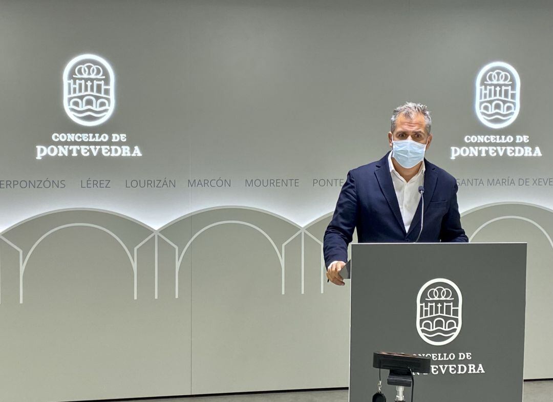 Rafa Dominguez durante la rueda de prensa de esta mañana