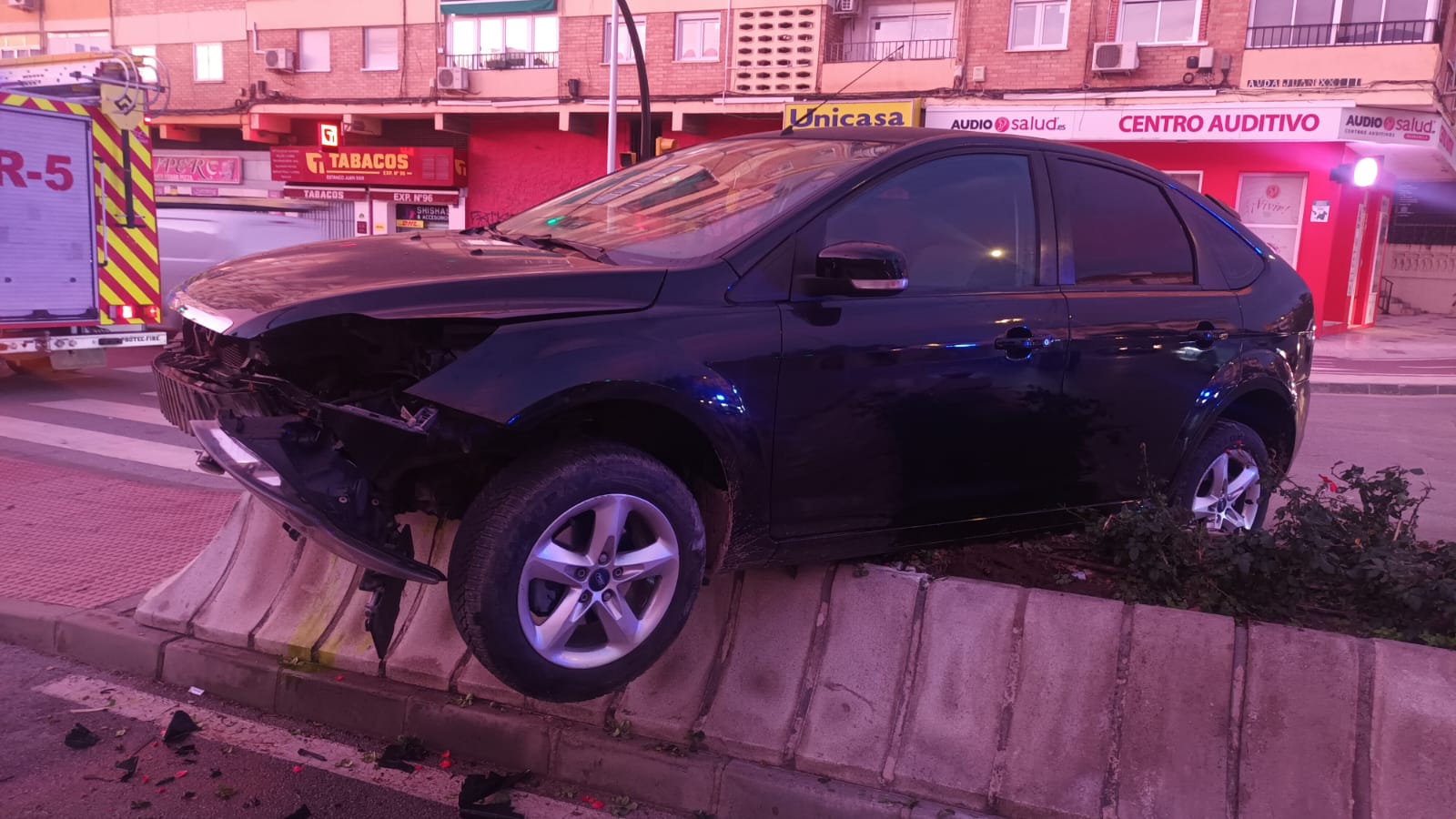 Vehículo accidente este martes en Málaga capital sin heridos