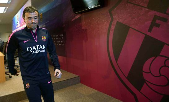 El técnico del Barcelona, en la sala de prensa.