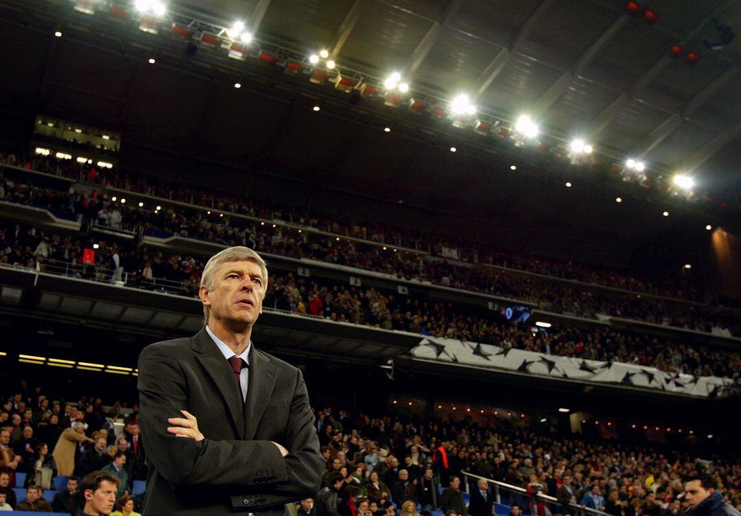 Wenger en el Santiago Bernabéu, en el 2006