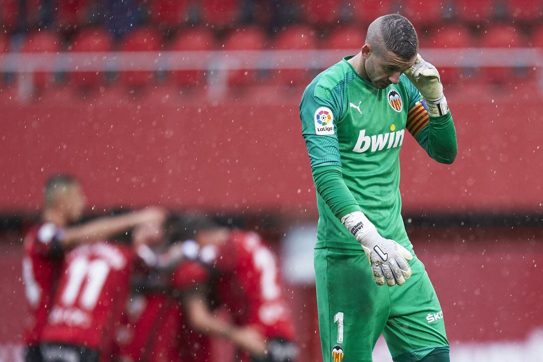 Jaume Domenech tras encajar uno de los cuatro goles del Mallorca