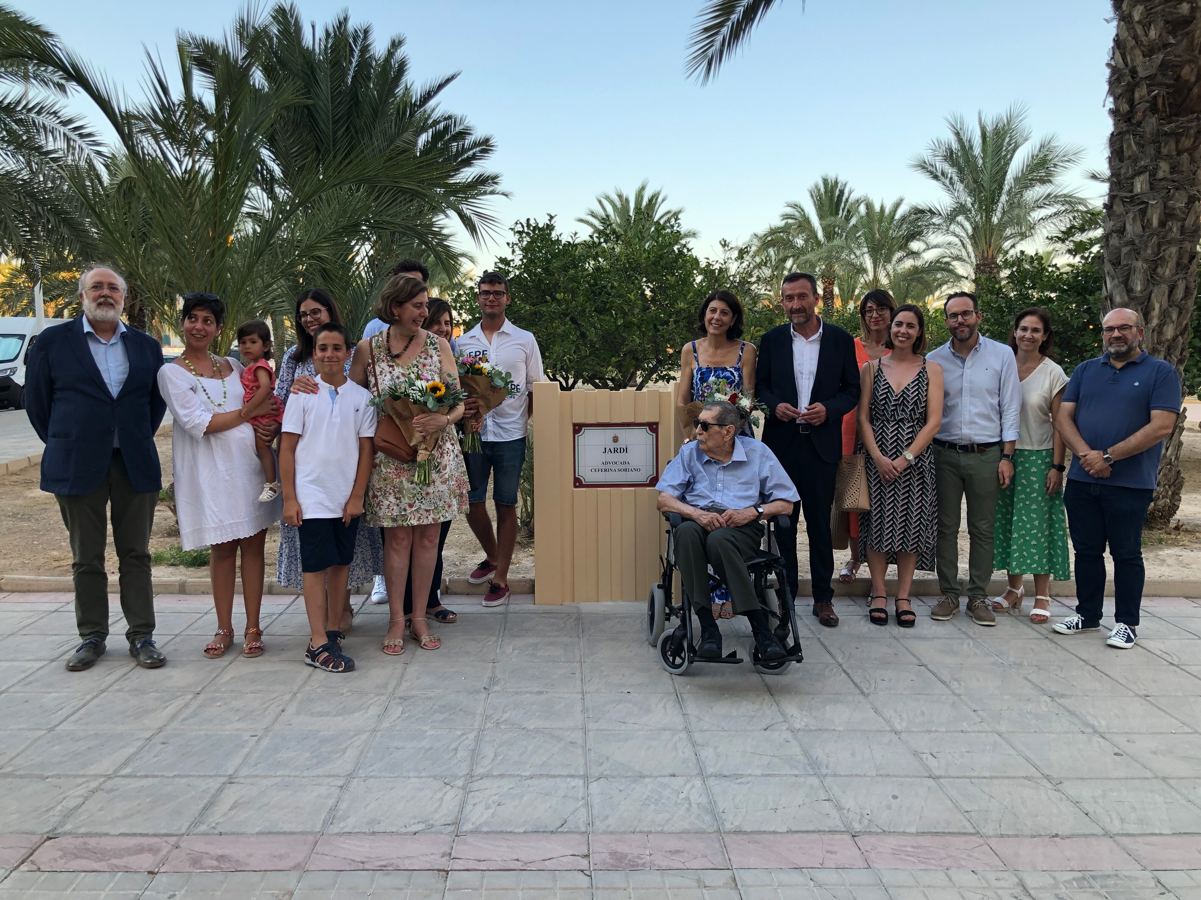 Inauguración del jardín dedicado a Ceferina Soriano