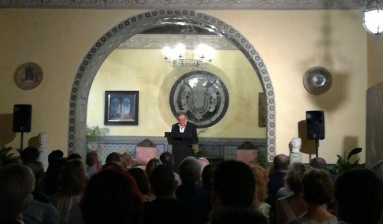 El escritor gaditano Felipe Benítez Reyes durante su Pregón de la XX Bienal de Flamenco