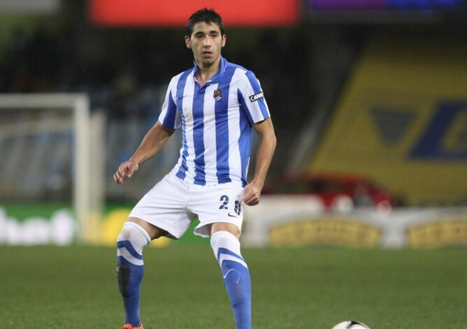 José Ángel en una acción con la Real esta pasada temporada.