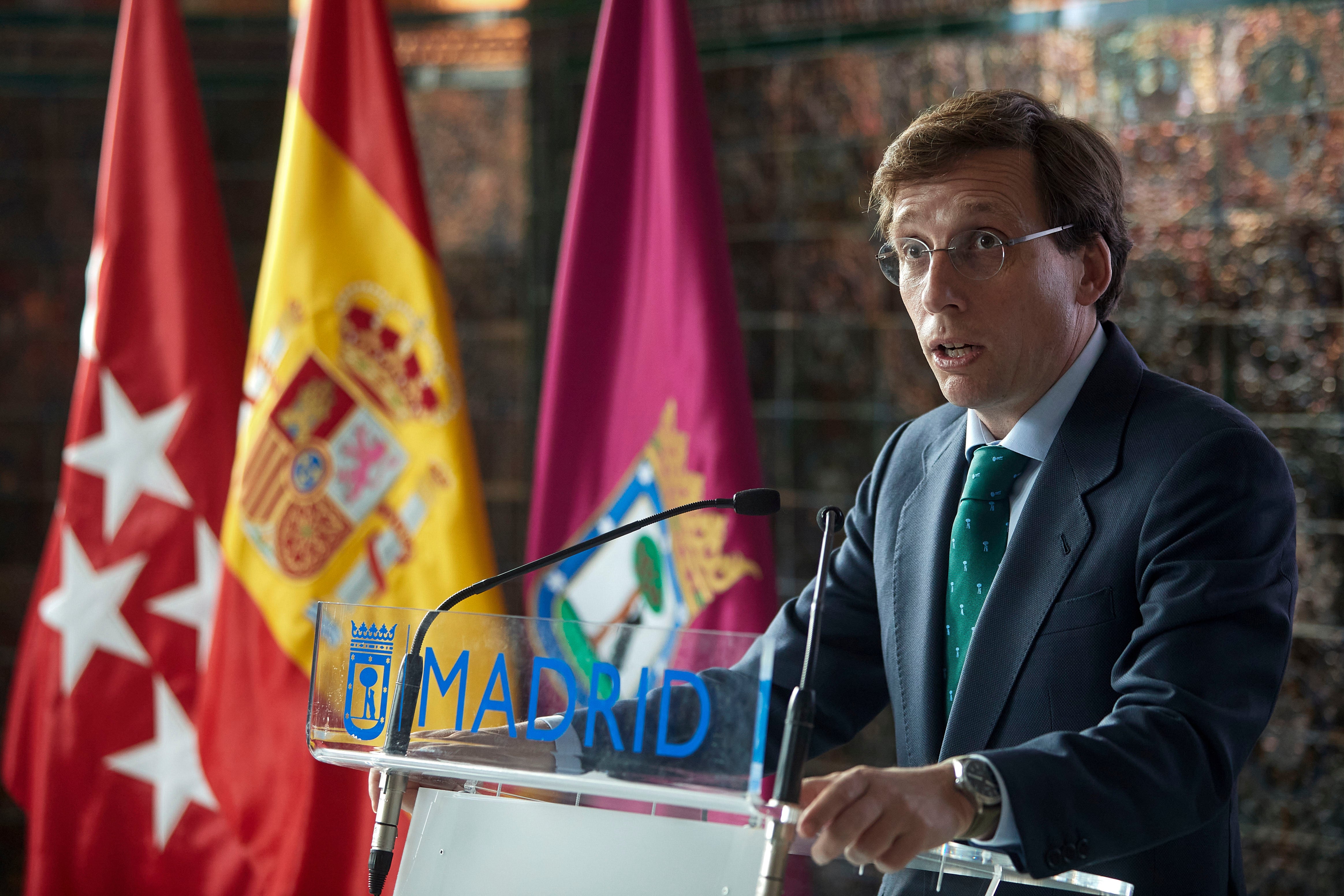 El alcalde de Madrid, José Luis Martínez-Almeida, en una rueda de prensa del Ayuntamiento de Madrid