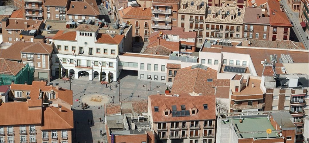 Vista aérea del edificio consistorial de San Sebastián de los Reyes