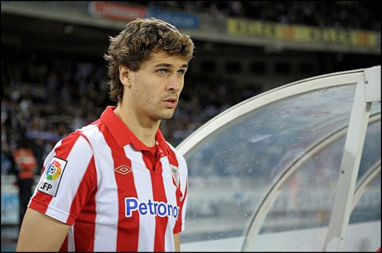 Fernando Llorente, con la camiseta del Athletic, en una de sus visitas a Anoeta