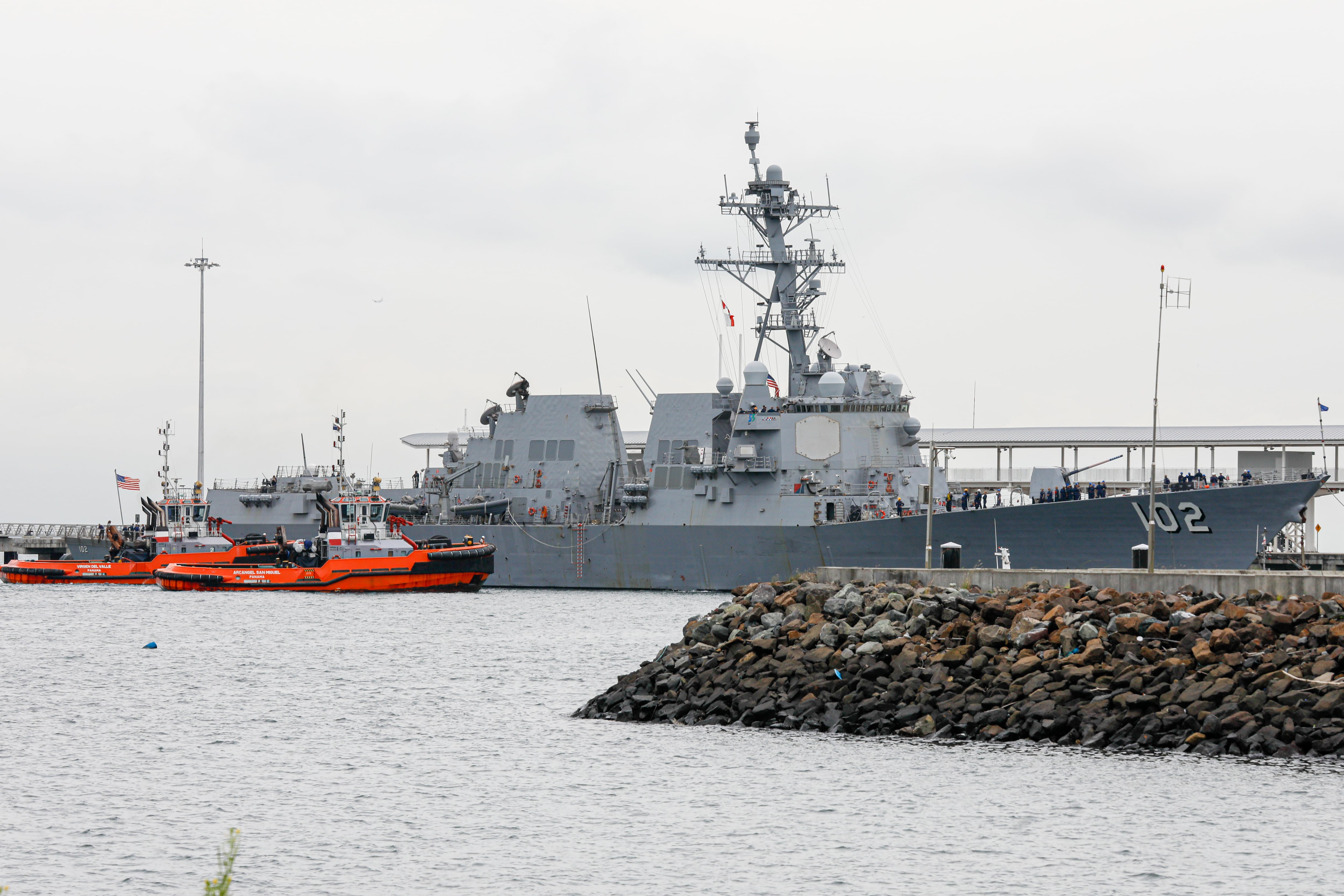 El buque estadounidense 'USS Sampson', atracado en el Amador International Cruise Terminal de Panamá el pasado septiembre, en el marco de las tensiones de la Casa Blanca con Venezuela.