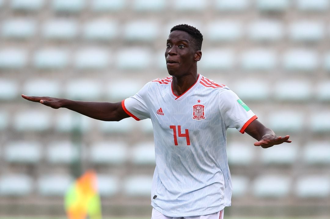 Ilaix Moriba, con las categorías inferiores de la selección española