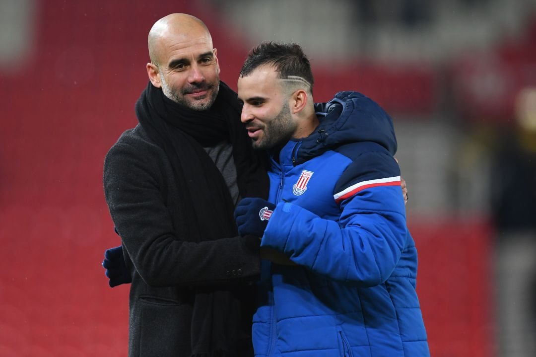 Jesé Rodríguez junto a Pep Guardiola, en una imagen de archivo